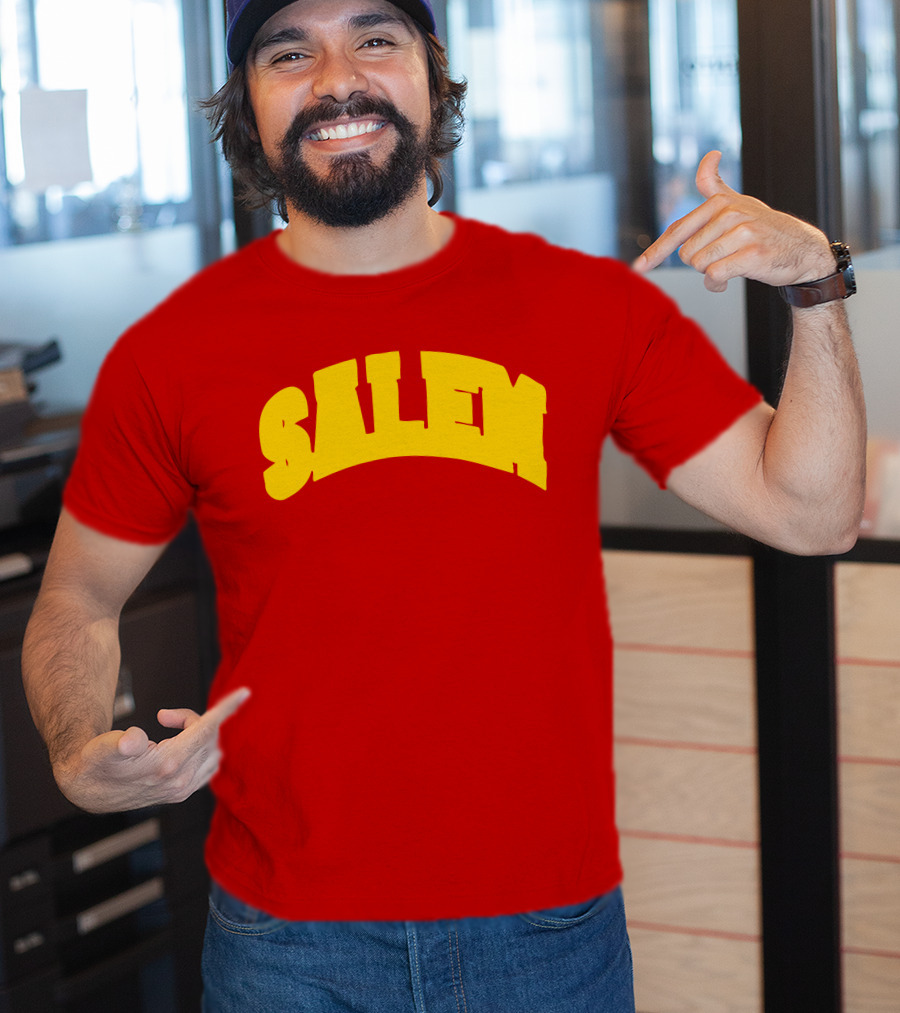 Salem Bold Yellow Arch On Red T-Shirt