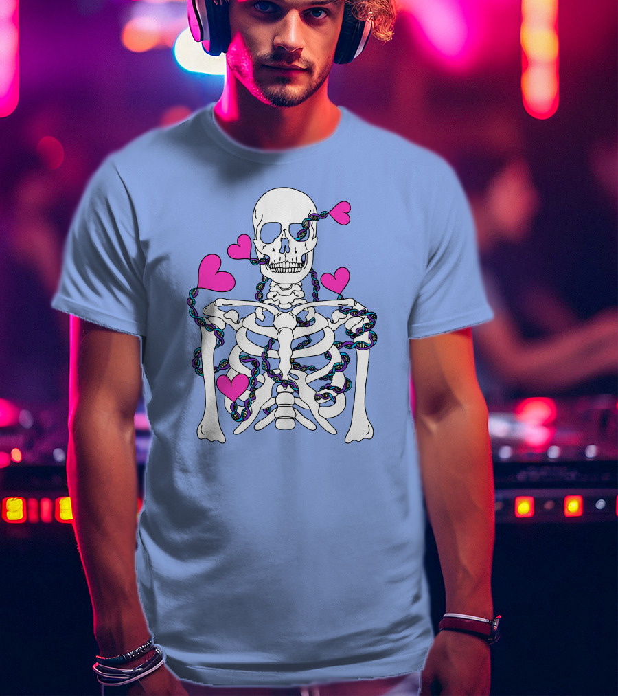 Lany Merch Tie Dye DNA Skeleton Hearts T-Shirt