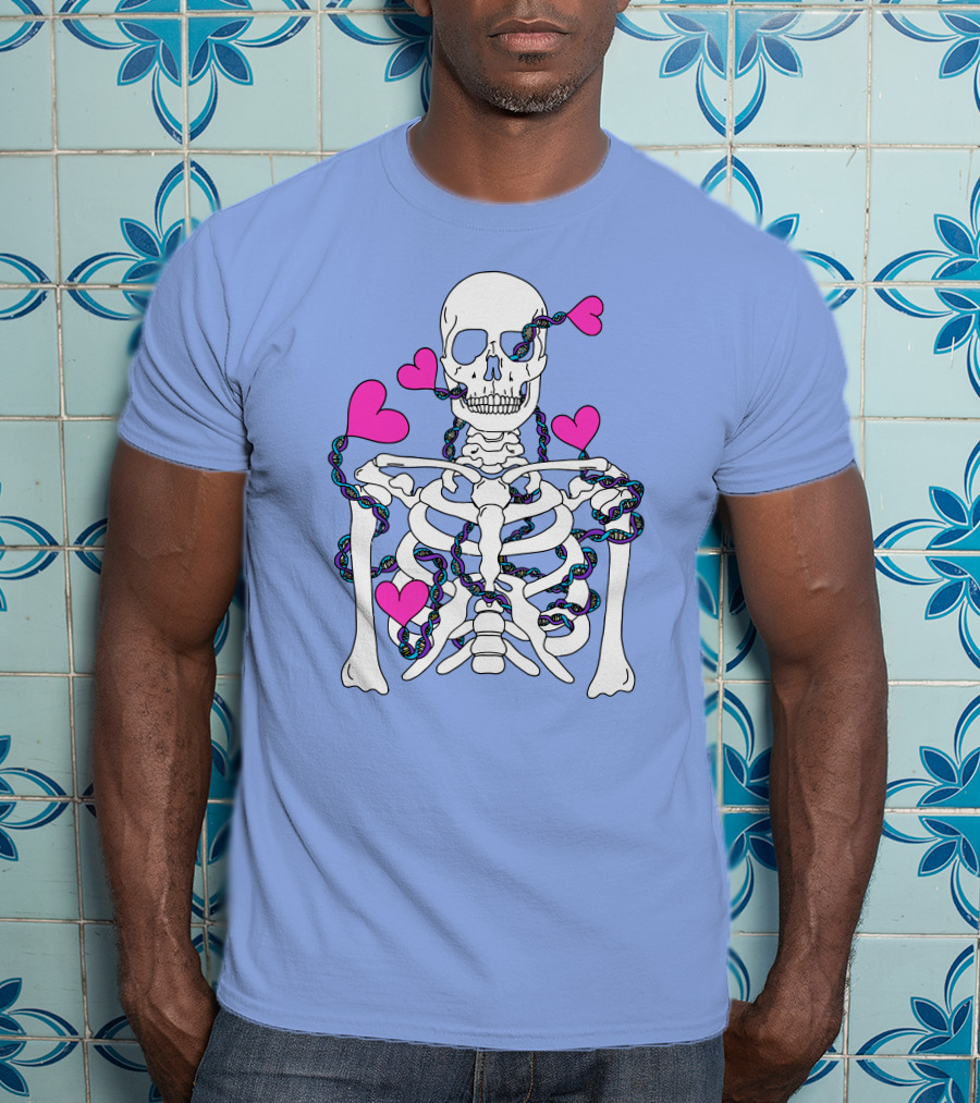 Lany Merch Tie Dye DNA Skeleton Hearts T-Shirt