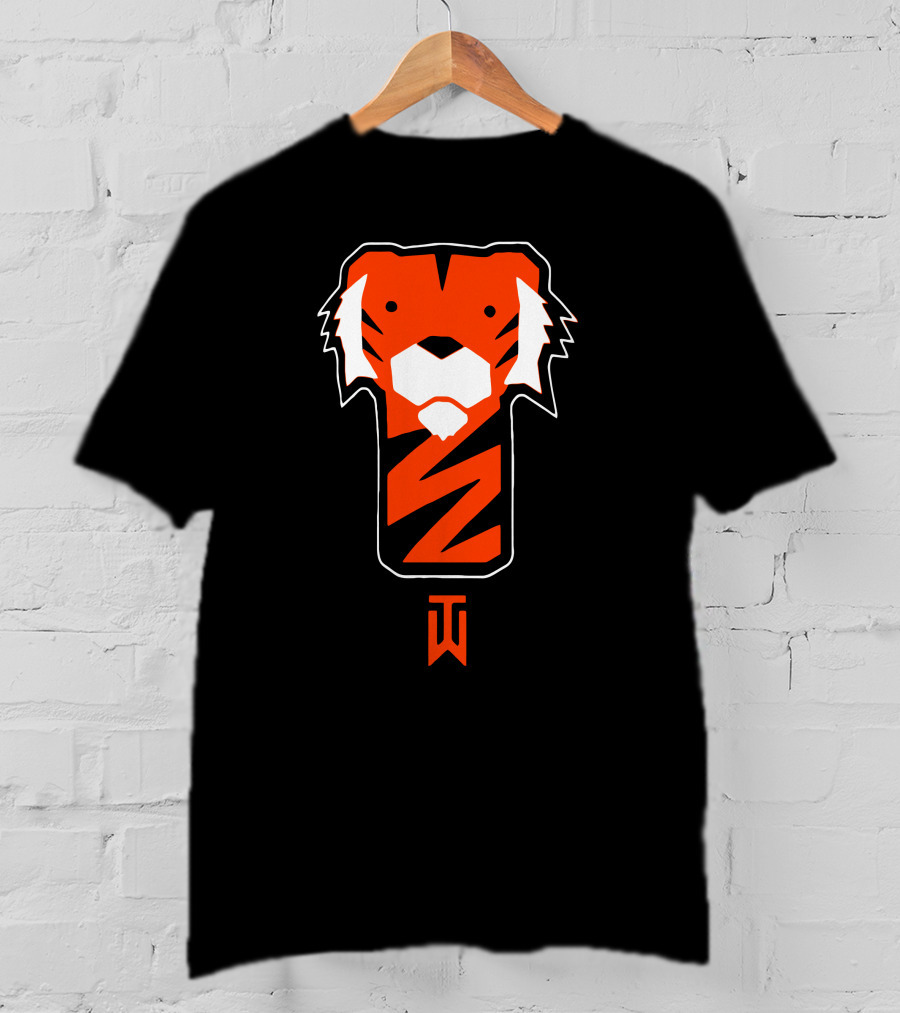 Tiger Woods Merch Tiger Woods Tiger Head Emblem TW T-Shirt