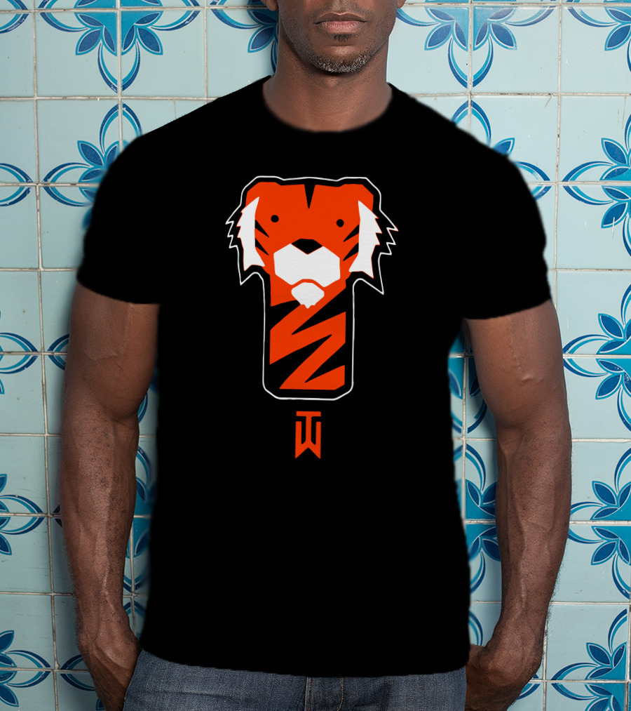 Tiger Woods Merch Tiger Woods Tiger Head Emblem TW T-Shirt