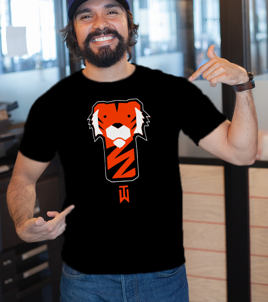 Tiger Woods Merch Tiger Woods Tiger Head Emblem TW T-Shirt