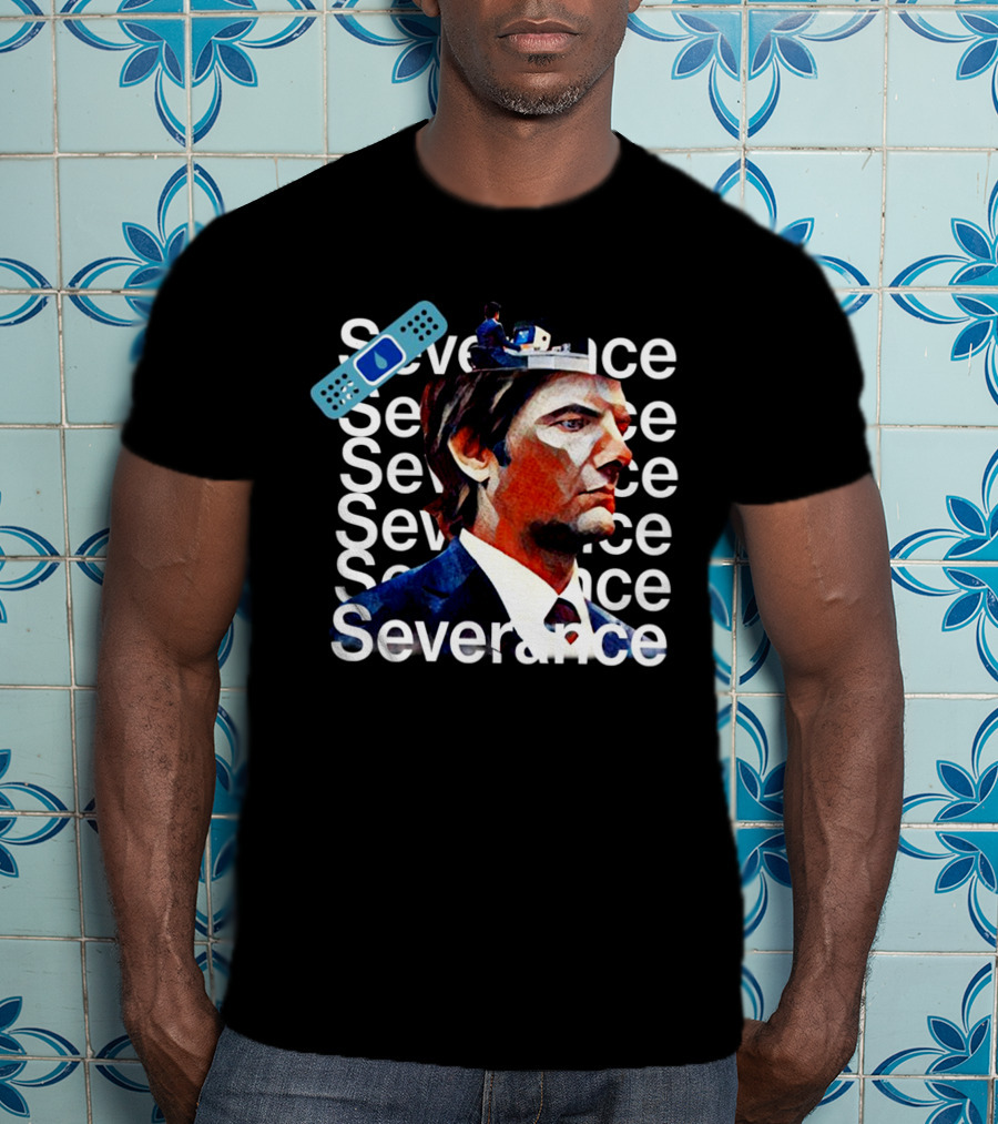 Severance Repeated Text With Bandage And Office Worker Scene T-Shirt
