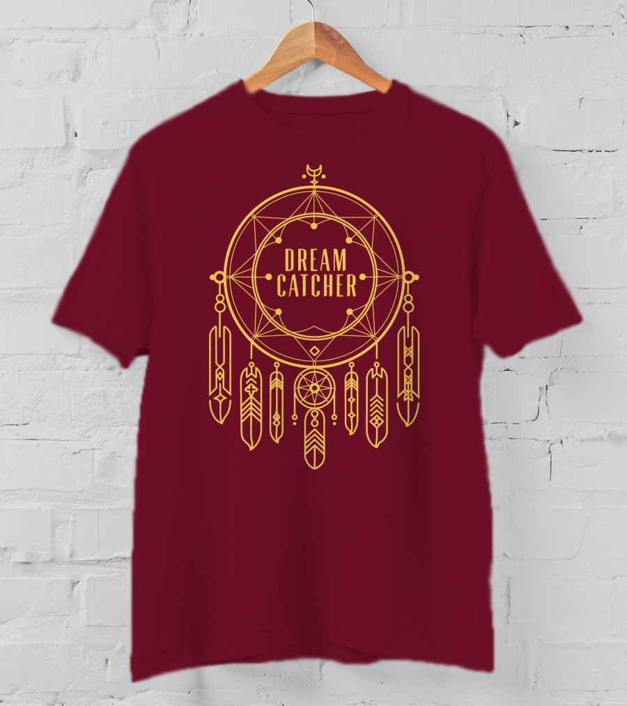 Dreamcatcher Merch Dream Catcher Geometric Feather T-Shirt