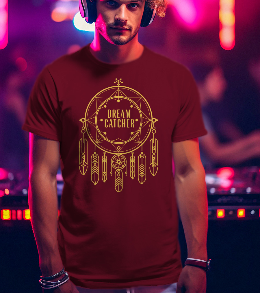 Dreamcatcher Merch Dream Catcher Geometric Feather T-Shirt