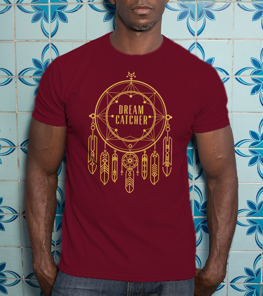 Dreamcatcher Merch Dream Catcher Geometric Feather T-Shirt
