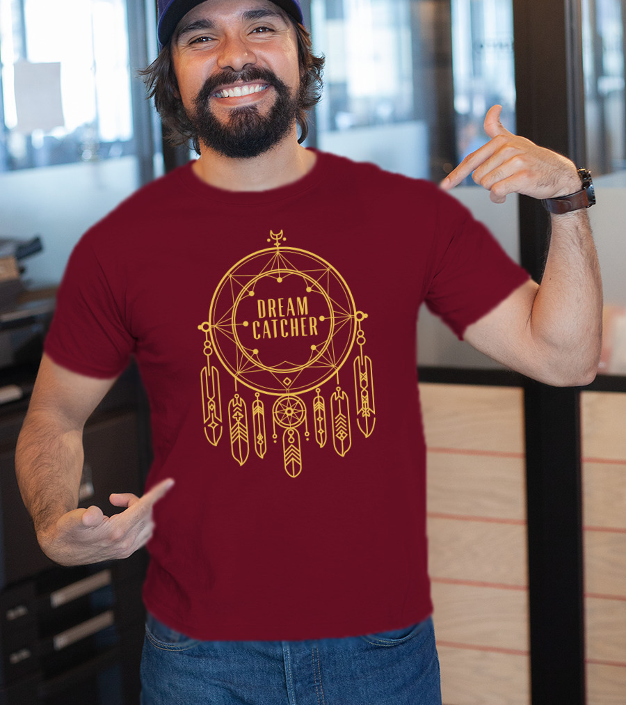 Dreamcatcher Merch Dream Catcher Geometric Feather T-Shirt