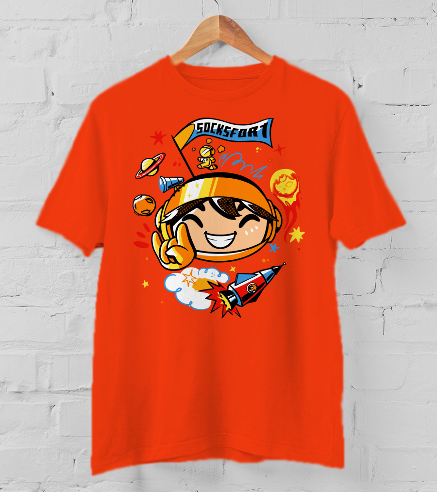 Socksfor1 Chibi Astronaut Space Adventure Merch T-Shirt