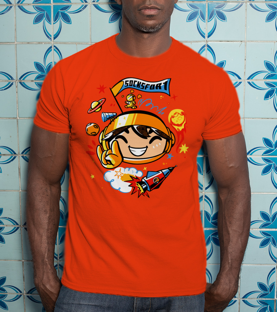 Socksfor1 Chibi Astronaut Space Adventure Merch T-Shirt
