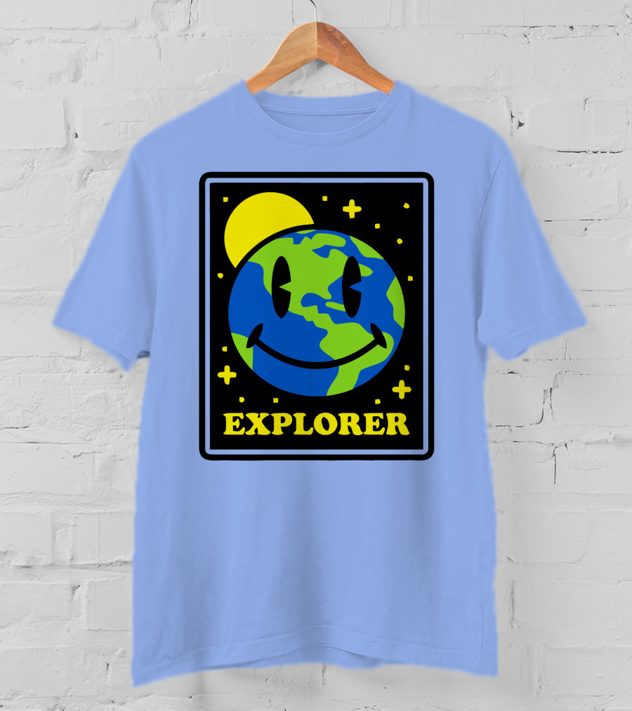 Socksfor1 Merch Explorer Earth Smiley T-Shirt
