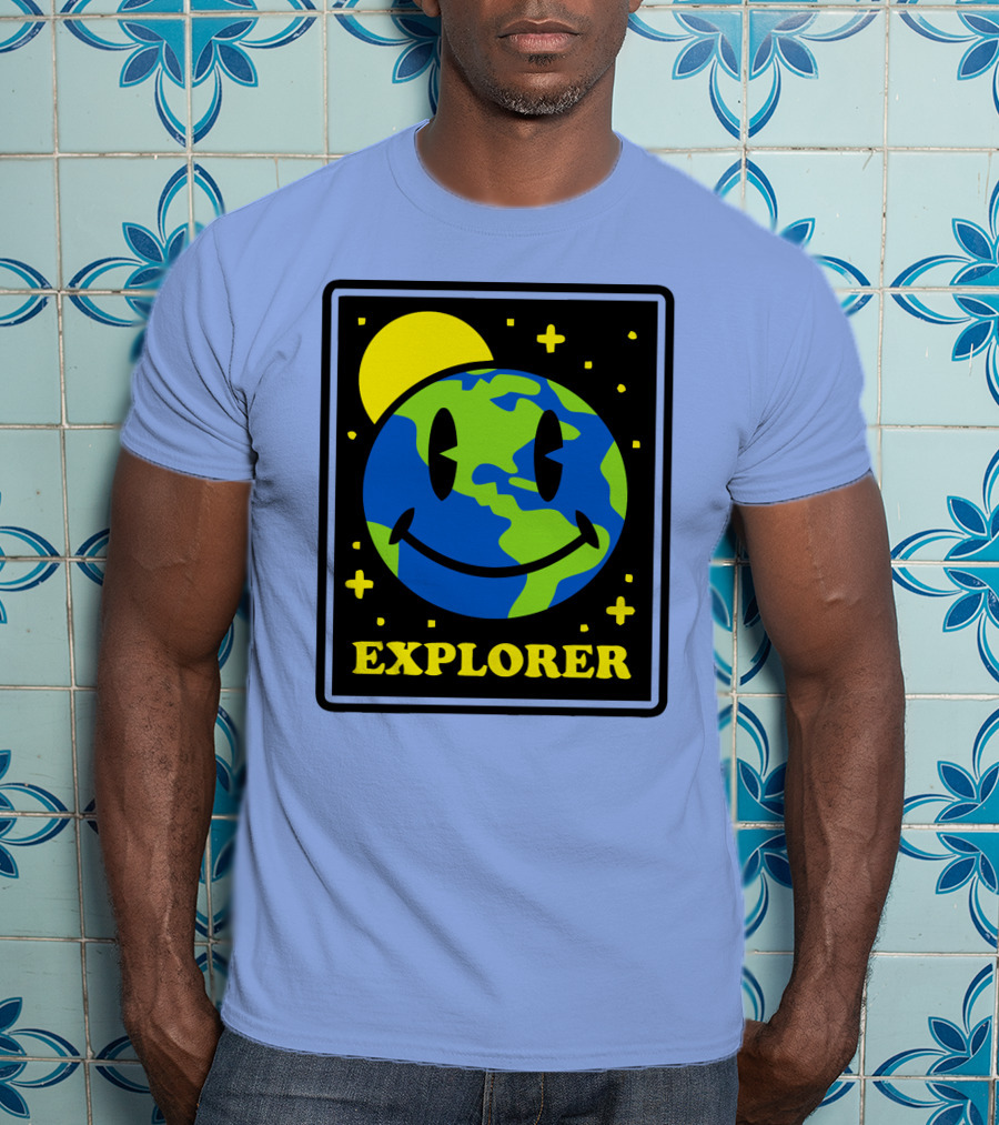 Socksfor1 Merch Explorer Earth Smiley T-Shirt