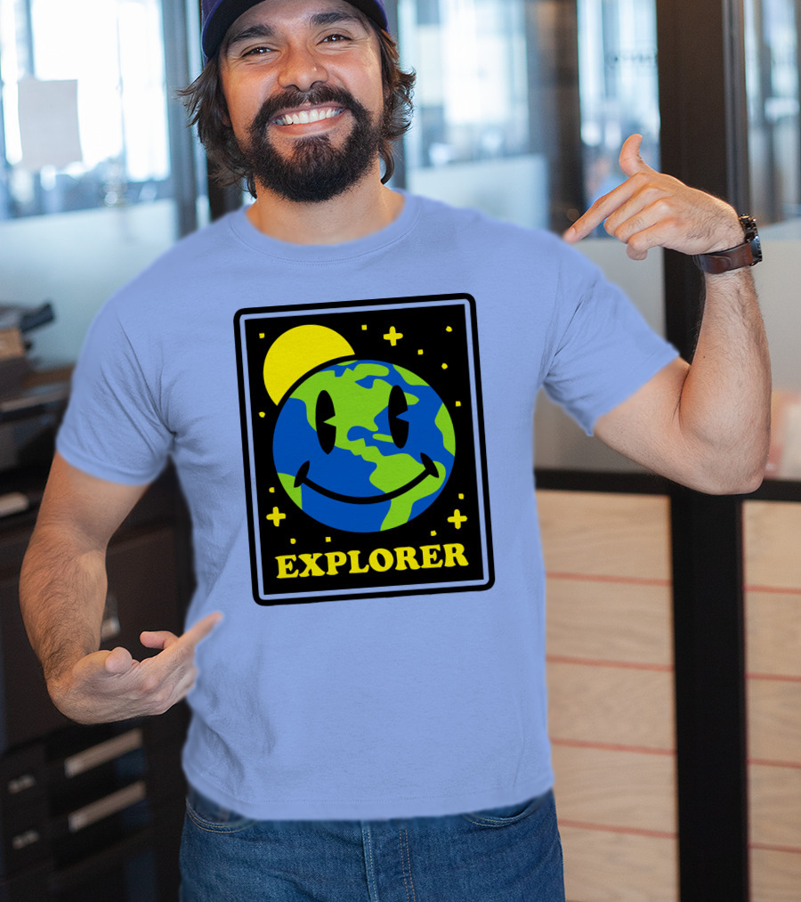 Socksfor1 Merch Explorer Earth Smiley T-Shirt