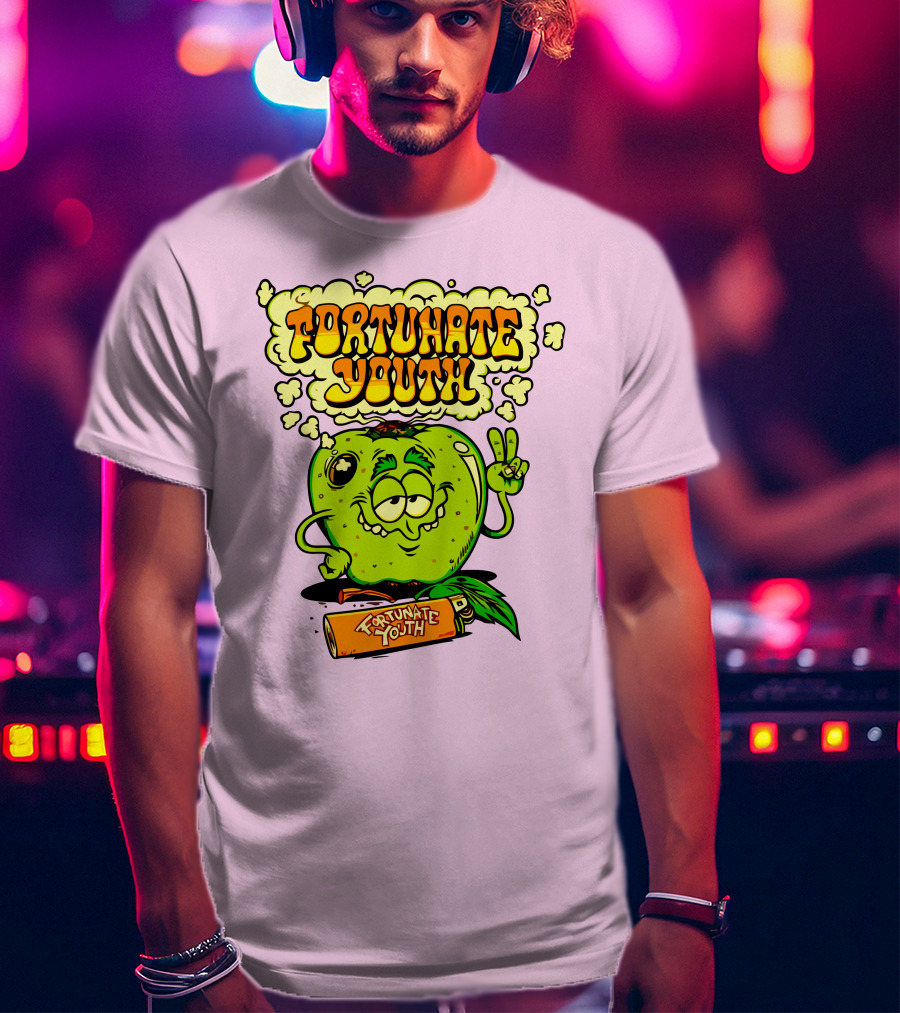 Fortunate Youth Merch Apple Smoking Peace Hand T-Shirt