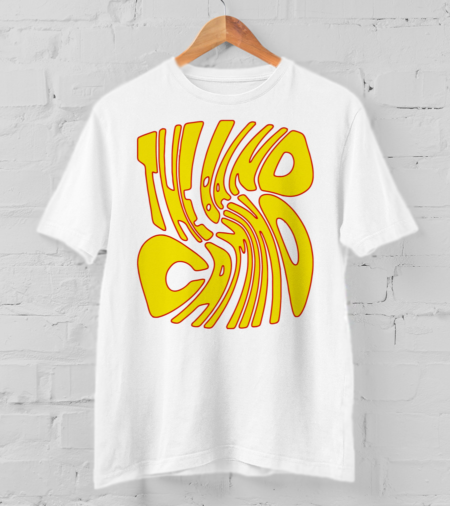 The Band Camino Groovy Textual Yellow And Red Psychedelic Style Merchandise T-Shirt