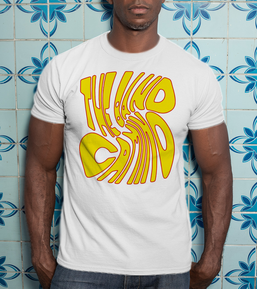 The Band Camino Groovy Textual Yellow And Red Psychedelic Style Merchandise T-Shirt
