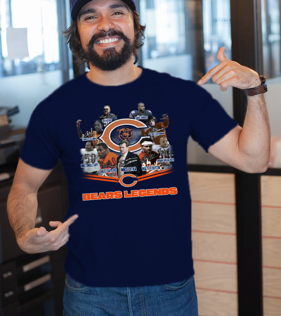 Bears Legends Dick Butkus Charles Tillman Mike Singletary Gale Sayers Mike Ditka Lance Briggs Sid Luckman Walter Payton Brian Urlacher T-Shirt