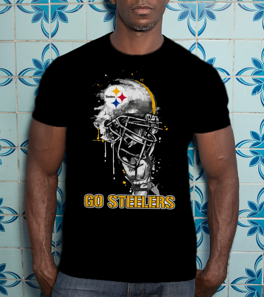 Steelers Football Skull Helmet Go Steelers T-Shirt