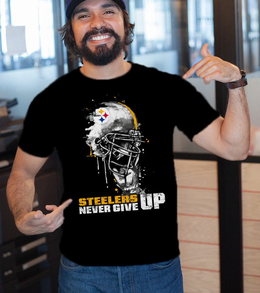Steelers Never Give Up Helmet *Special Edition T-Shirt