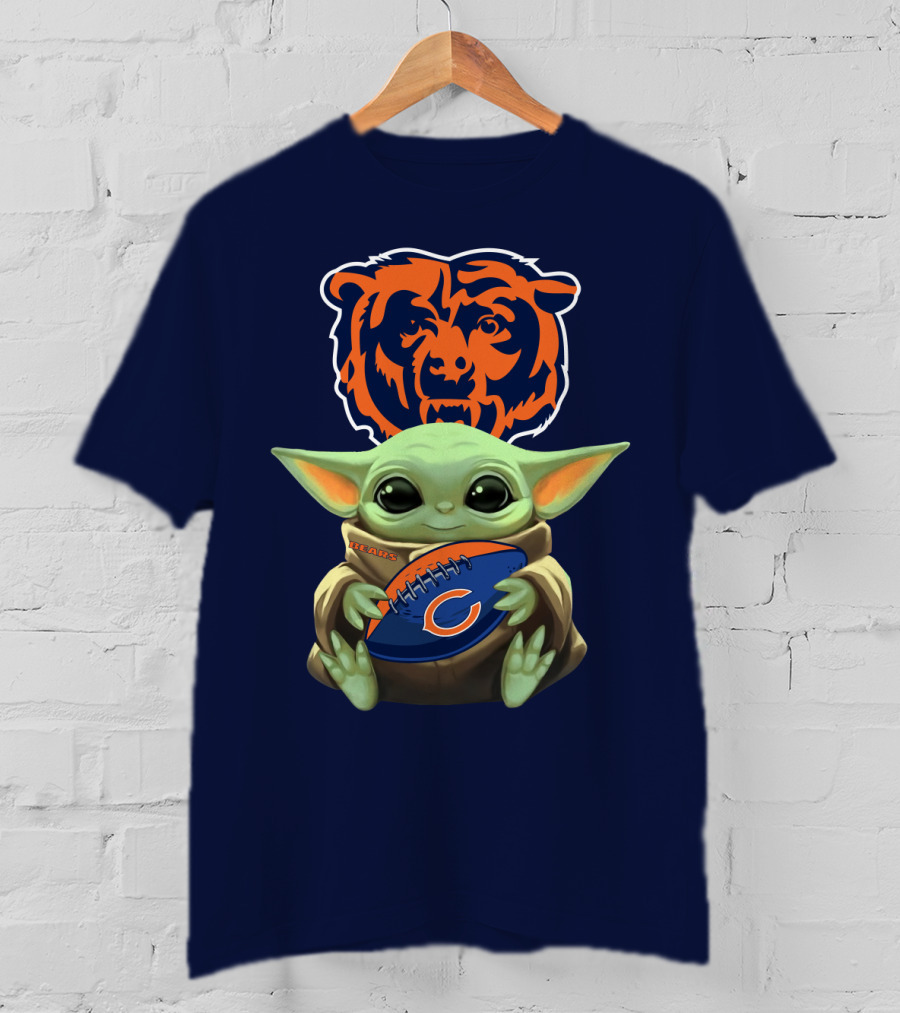 Chicago Bears Baby Yoda Football Fan T-Shirt