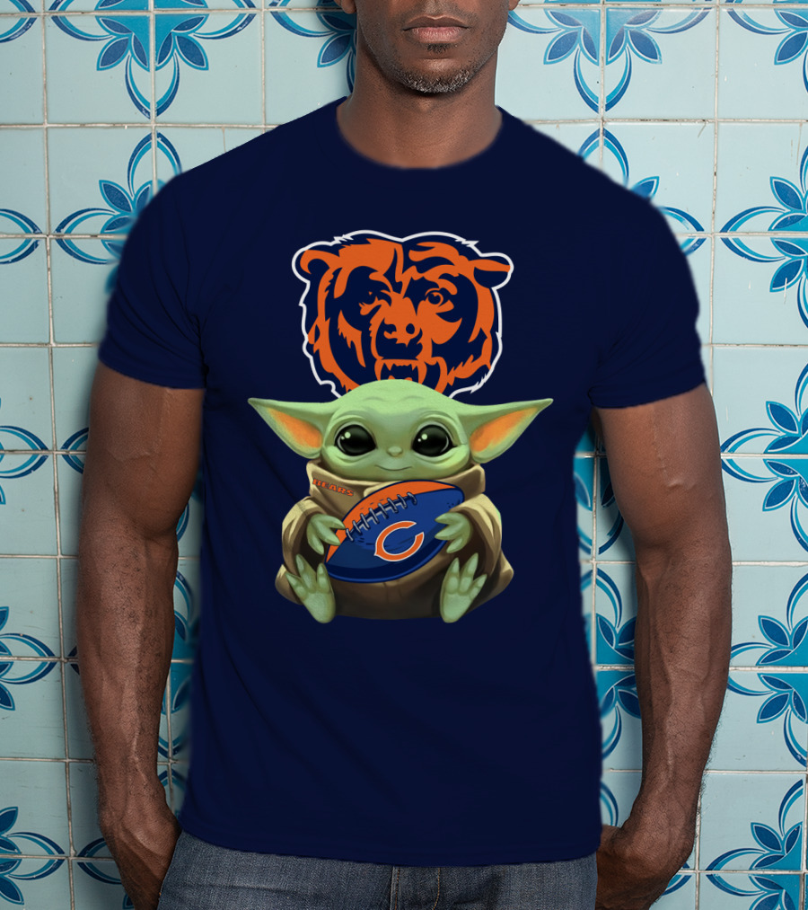 Chicago Bears Baby Yoda Football Fan T-Shirt