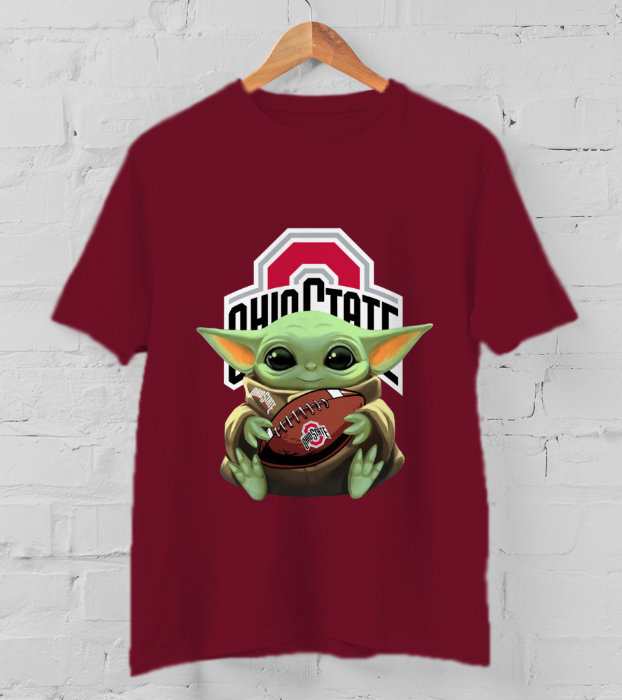 Ohio State Baby Yoda Football T-Shirt