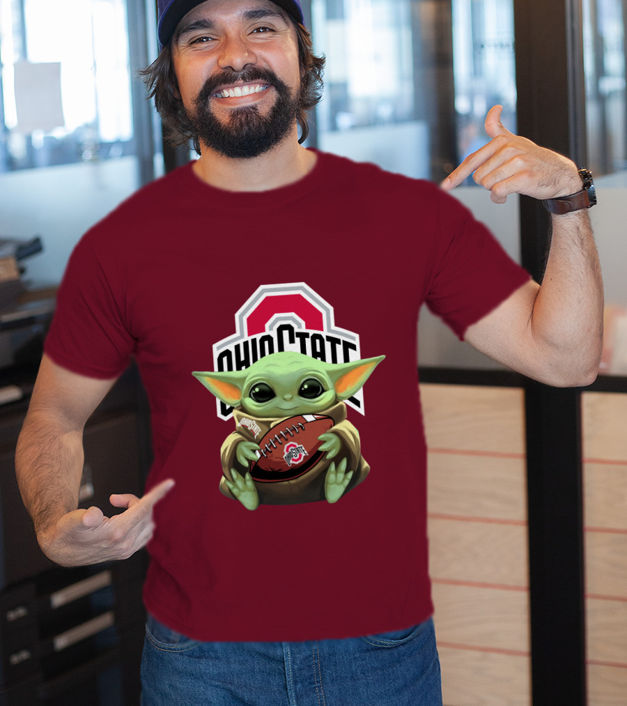 Ohio State Baby Yoda Football T-Shirt