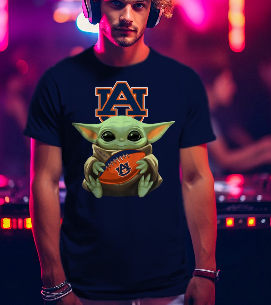 Auburn Baby Yoda Football T-Shirt