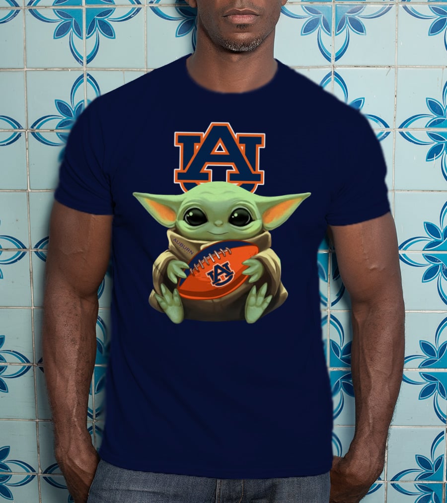 Auburn Baby Yoda Football T-Shirt