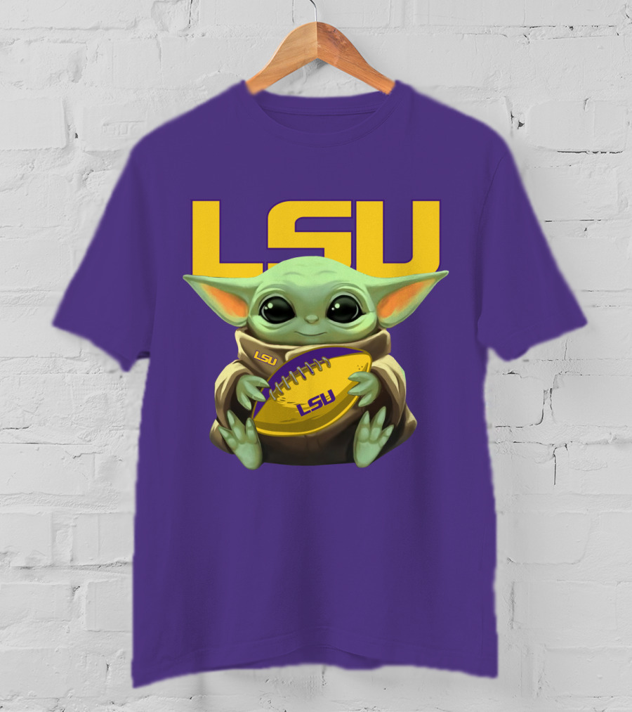 Lsu Baby Alien With Football T-Shirt