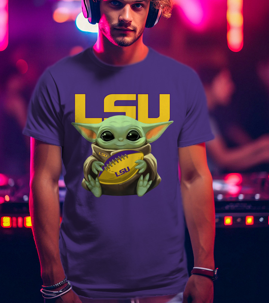 Lsu Baby Alien With Football T-Shirt