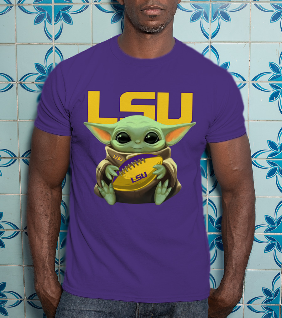 Lsu Baby Alien With Football T-Shirt