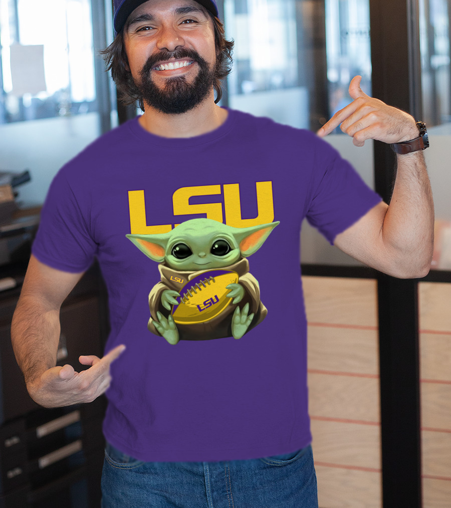 Lsu Baby Alien With Football T-Shirt