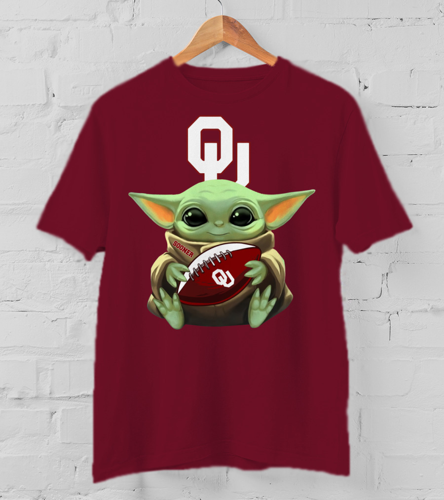 Ou Sooner Football Baby Yoda T-Shirt