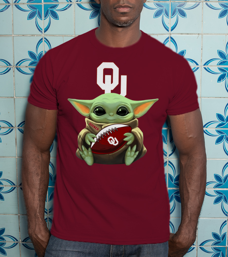 Ou Sooner Football Baby Yoda T-Shirt