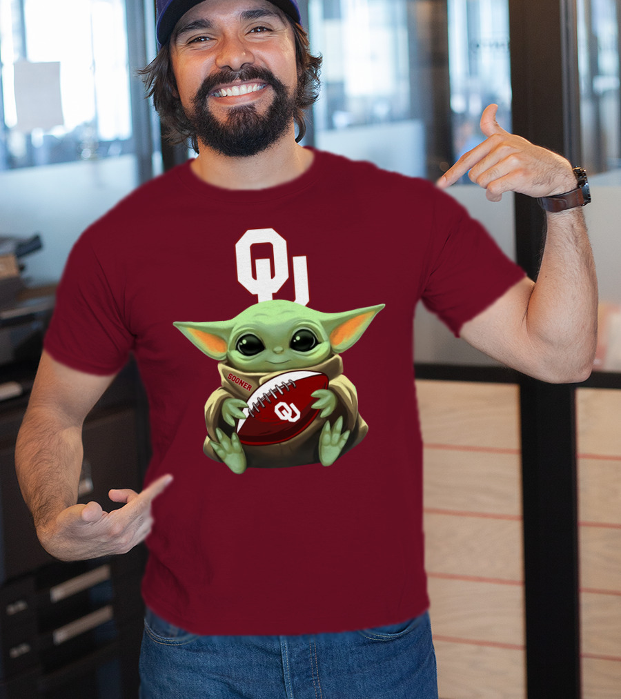 Ou Sooner Football Baby Yoda T-Shirt