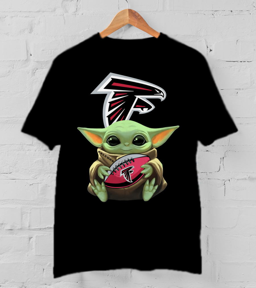 Atlanta Falcons Baby Yoda Football T-Shirt