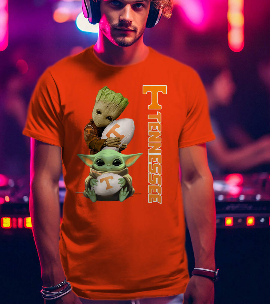 Groot Baby Yoda Tennessee Football T-Shirt
