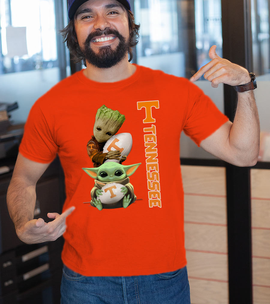 Groot Baby Yoda Tennessee Football T-Shirt