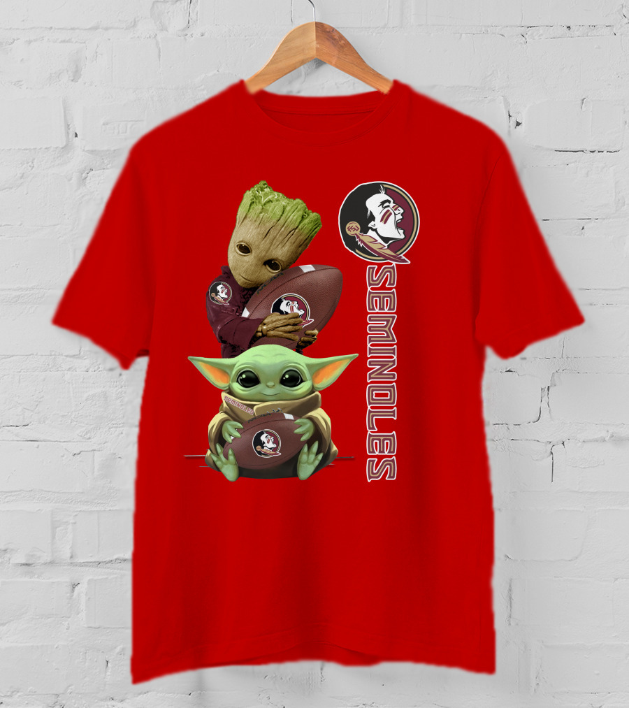 Seminoles Baby Groot And Baby Yoda Football Collaboration T-Shirt