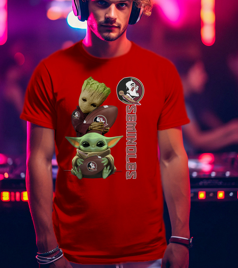 Seminoles Baby Groot And Baby Yoda Football Collaboration T-Shirt