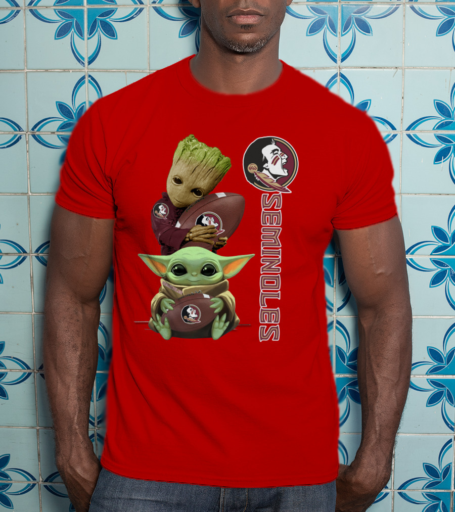 Seminoles Baby Groot And Baby Yoda Football Collaboration T-Shirt