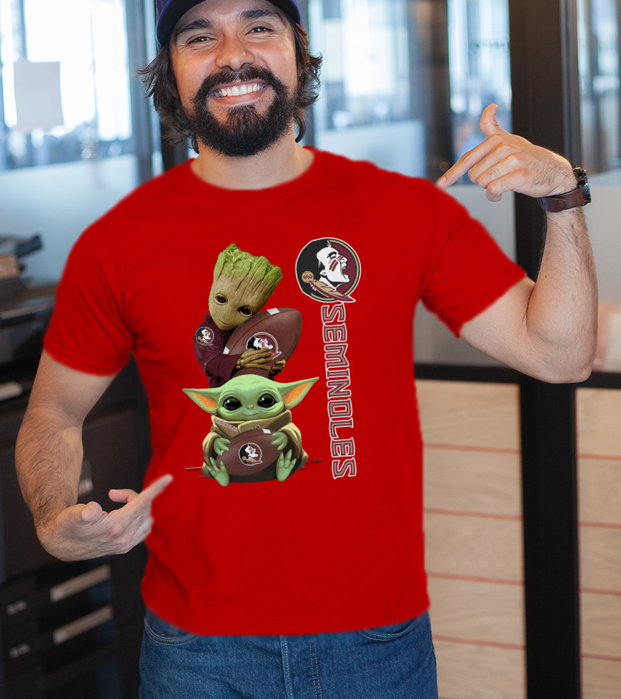 Seminoles Baby Groot And Baby Yoda Football Collaboration T-Shirt