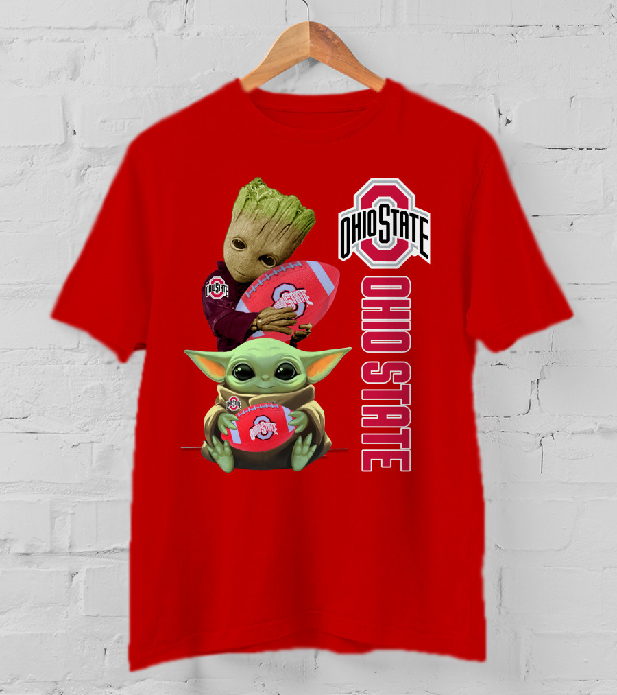 Ohio State Groot Baby Yoda Football T-Shirt