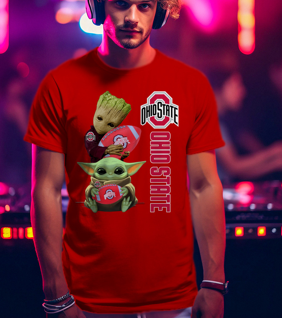 Ohio State Groot Baby Yoda Football T-Shirt