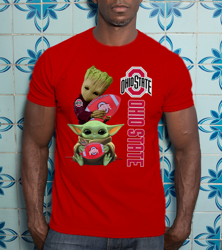 Ohio State Groot Baby Yoda Football T-Shirt