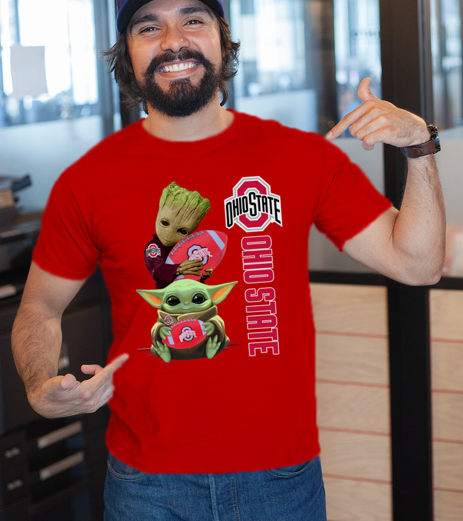 Ohio State Groot Baby Yoda Football T-Shirt
