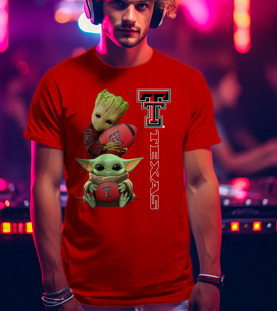 Groot Baby Yoda Texas Tech Football T-Shirt
