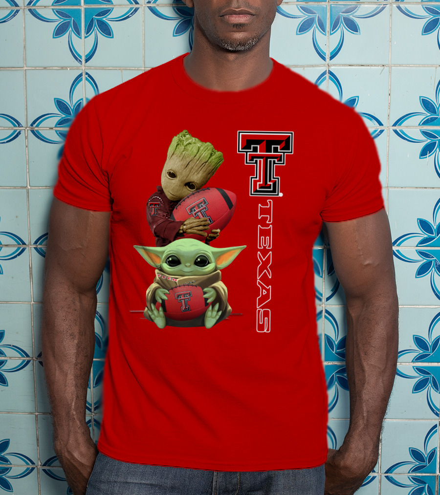 Groot Baby Yoda Texas Tech Football T-Shirt