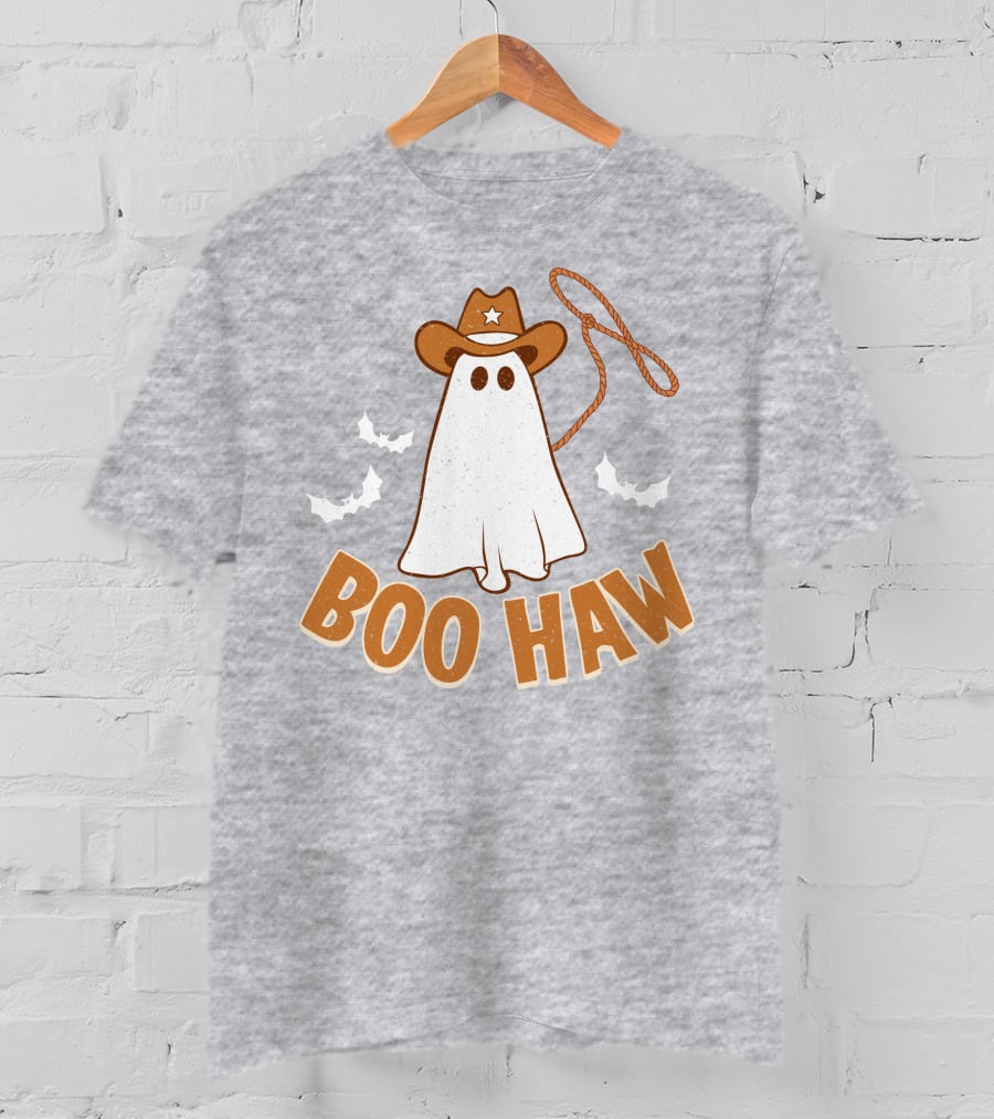 Boo Haw Western Ghost Cowboy Halloween T-Shirt