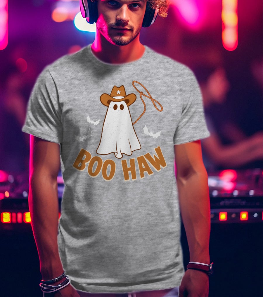 Boo Haw Western Ghost Cowboy Halloween T-Shirt